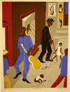 JACOB LAWRENCE People in Other Rooms (Harlem Street Scene).